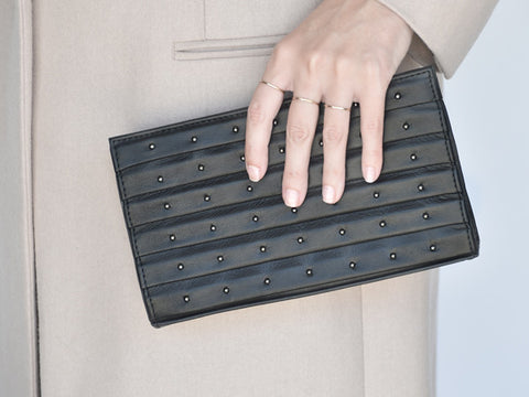 the 101 clutch mini in black gunmetal